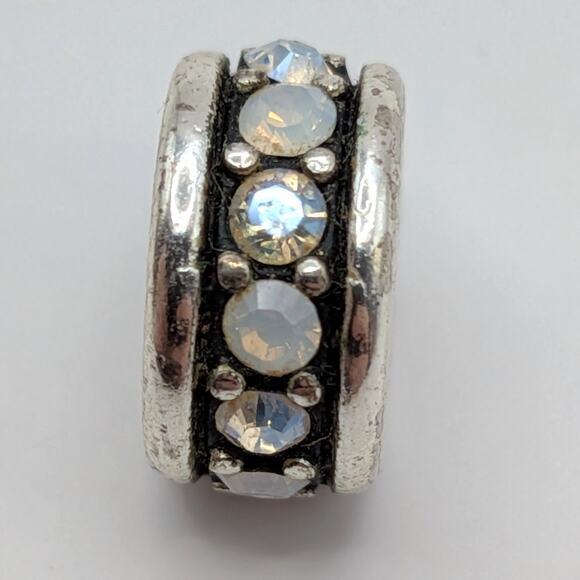 Brighton Moonstone Crystal Voyage Spacer Silver Plated Bead Charm - Picture 4 of 4